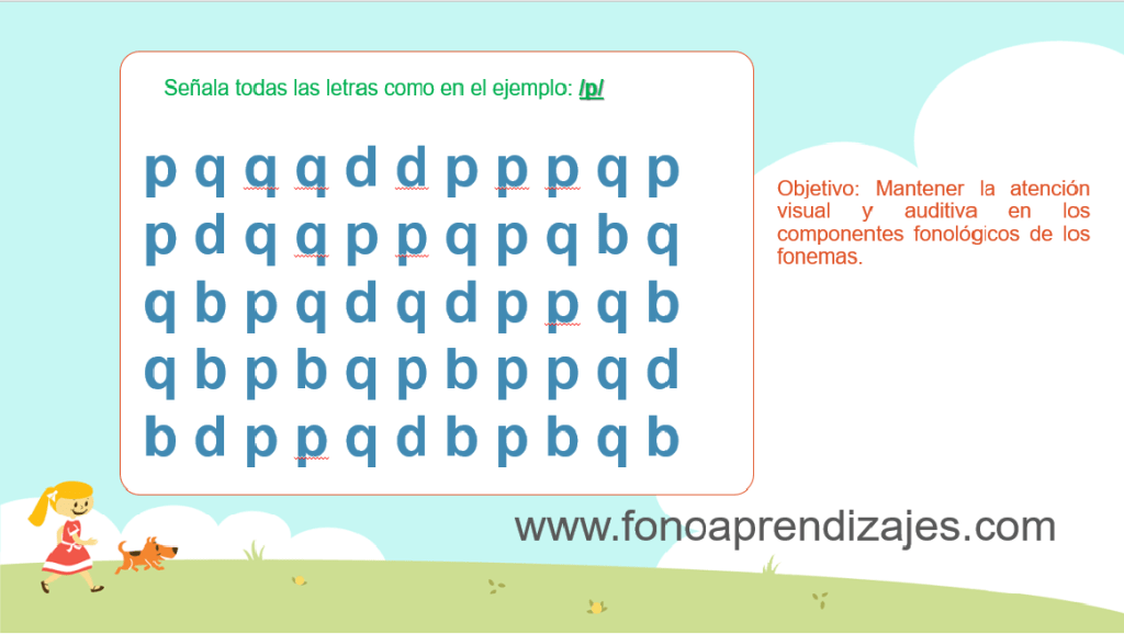 Reconocer fonemas-grafemas similares