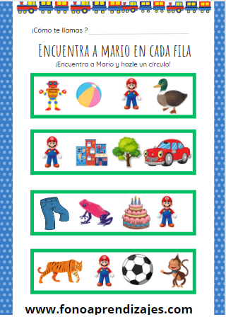 Atención usando imagenes de Mario Bros