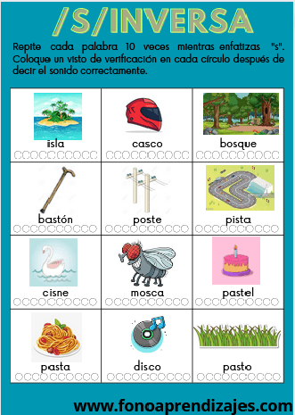 imagenes fàciles de articular con /s/ inversa